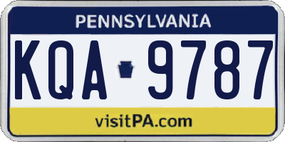 PA license plate KQA9787