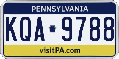 PA license plate KQA9788