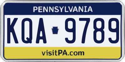 PA license plate KQA9789