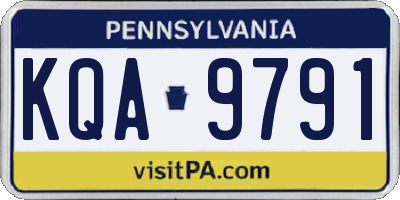 PA license plate KQA9791