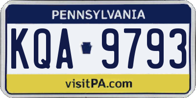 PA license plate KQA9793