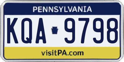 PA license plate KQA9798