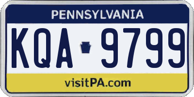 PA license plate KQA9799
