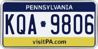 PA license plate KQA9806