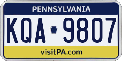 PA license plate KQA9807