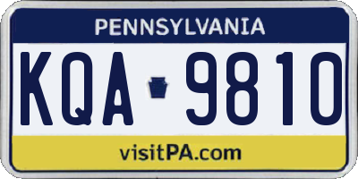 PA license plate KQA9810