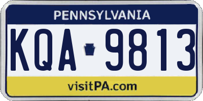 PA license plate KQA9813