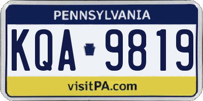 PA license plate KQA9819