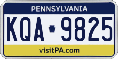PA license plate KQA9825