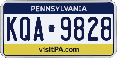 PA license plate KQA9828
