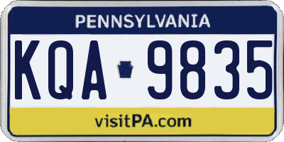 PA license plate KQA9835