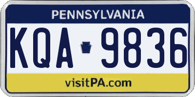PA license plate KQA9836