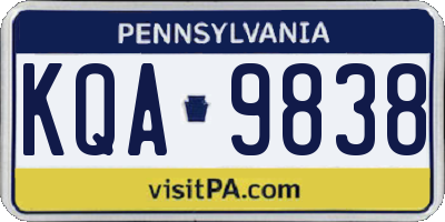 PA license plate KQA9838