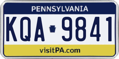 PA license plate KQA9841