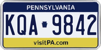 PA license plate KQA9842