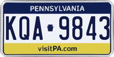 PA license plate KQA9843