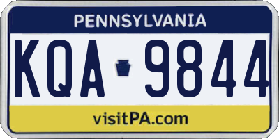 PA license plate KQA9844