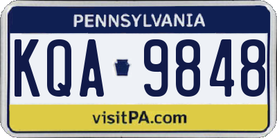 PA license plate KQA9848