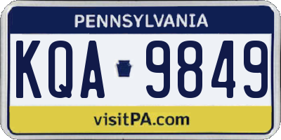 PA license plate KQA9849