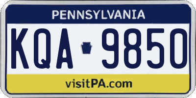PA license plate KQA9850
