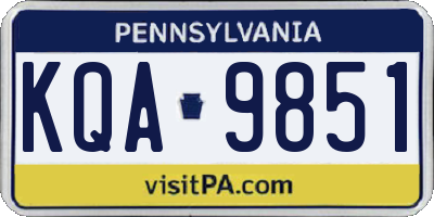 PA license plate KQA9851