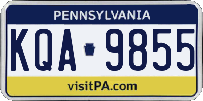 PA license plate KQA9855