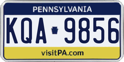 PA license plate KQA9856