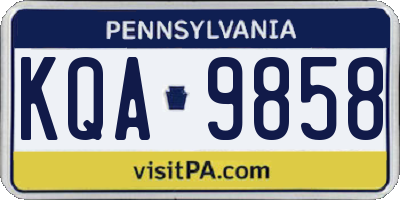 PA license plate KQA9858