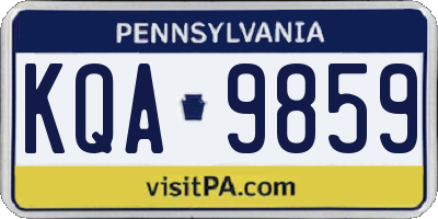 PA license plate KQA9859