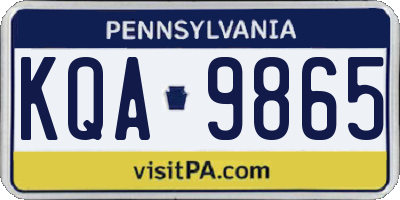 PA license plate KQA9865