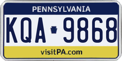 PA license plate KQA9868