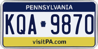 PA license plate KQA9870