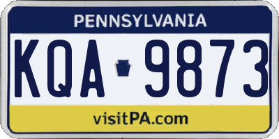PA license plate KQA9873