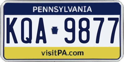 PA license plate KQA9877