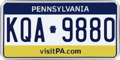 PA license plate KQA9880