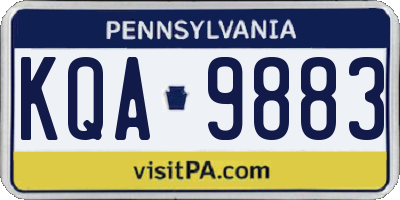 PA license plate KQA9883