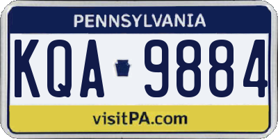 PA license plate KQA9884