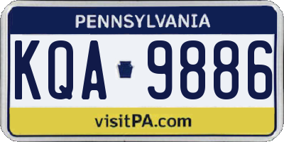 PA license plate KQA9886