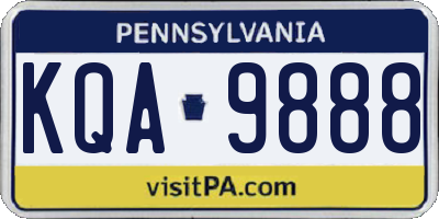PA license plate KQA9888