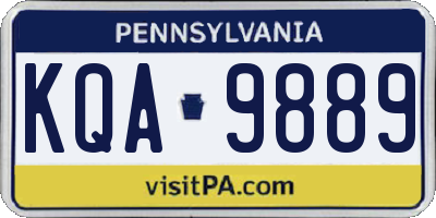 PA license plate KQA9889