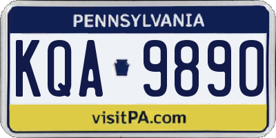 PA license plate KQA9890