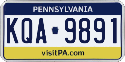 PA license plate KQA9891