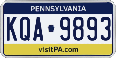 PA license plate KQA9893