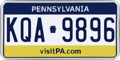 PA license plate KQA9896