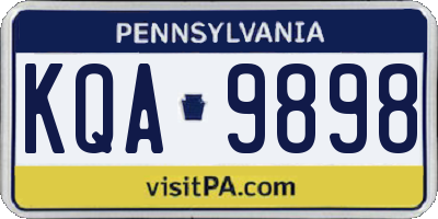 PA license plate KQA9898