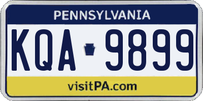 PA license plate KQA9899