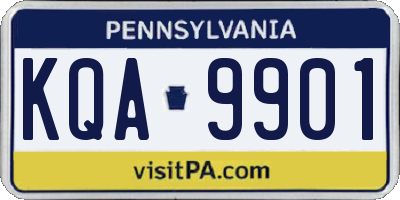 PA license plate KQA9901