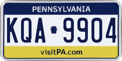PA license plate KQA9904
