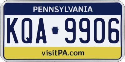PA license plate KQA9906