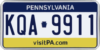 PA license plate KQA9911